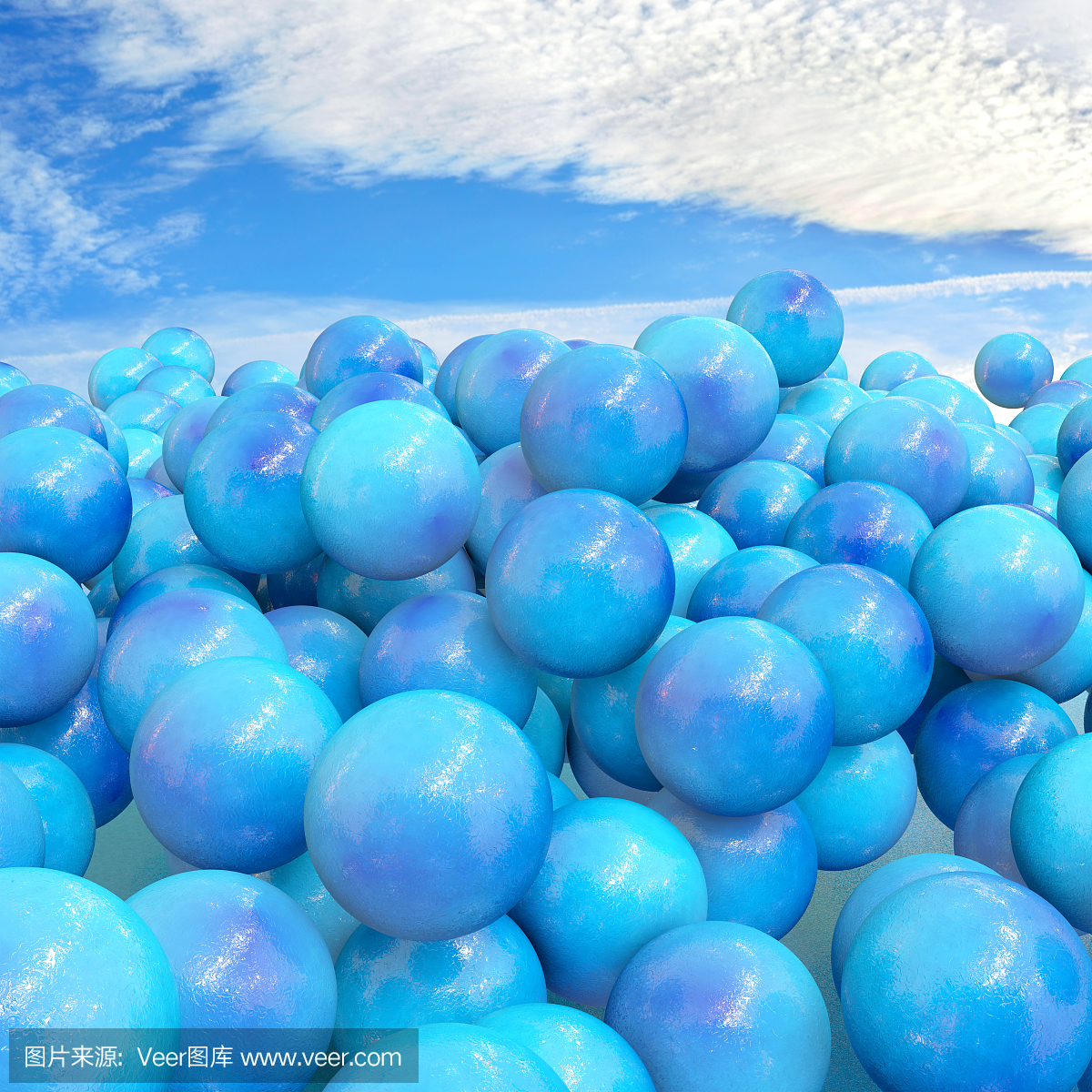 塑料颗粒- 3d渲染插图