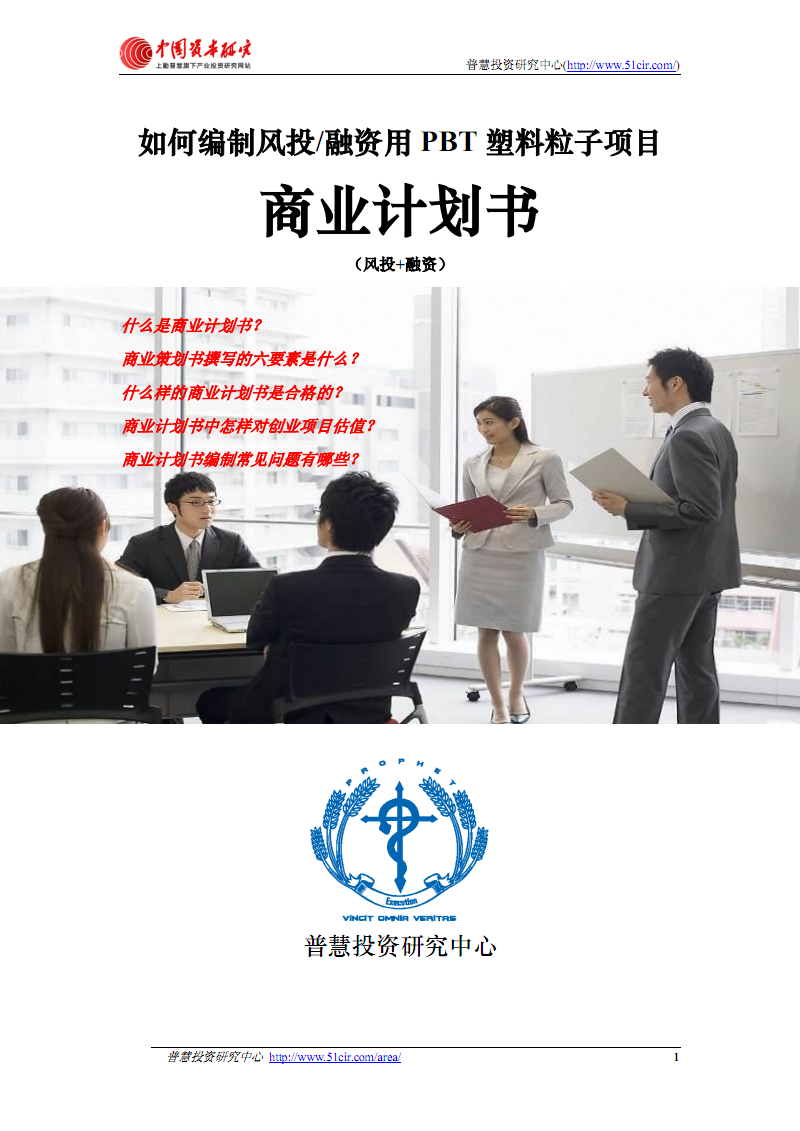 如何编制风投融资用PBT塑料粒子项目商业计划书(风投+融资).pdf.pdf